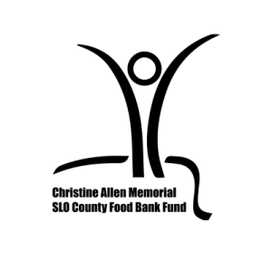 Christine Allen Memorial SLO County Food Bank Fund Logo with stylized person and text: "Christine Allen Memorial SLO County Food Bank Fund."