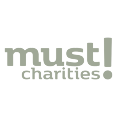 The logo of "must! charities" is displayed.